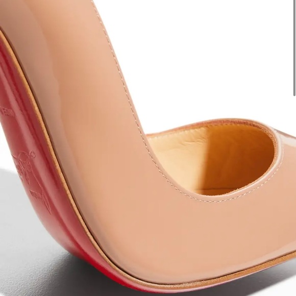 NWOT Christian Lounoutins PigalleFollies 100 Patent Nude Pumps - Picture 10 of 17